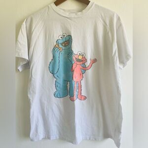 Cotton on White Sesame Street T-Shirt Boyfriend relaxed fit Size Medium